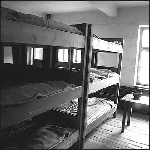 prisoners quarters, Auschwitz Block 11